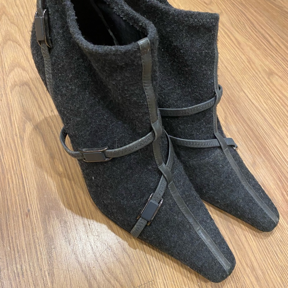 Nine West Black Ankle Booties with Wrap-Around Strap
